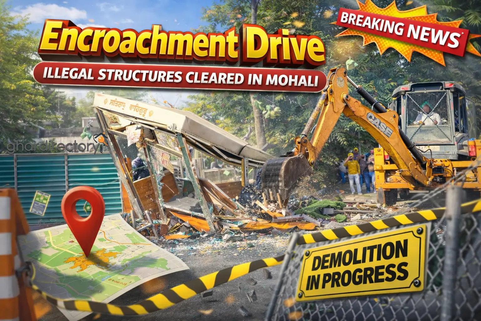 Encroachment Drive_ Illegal Structures Cleared in Mohali (1)