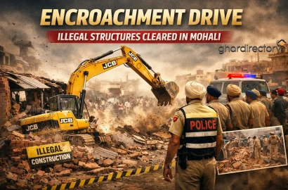 Encroachment Drive: Illegal Structures Cleared in Mohali