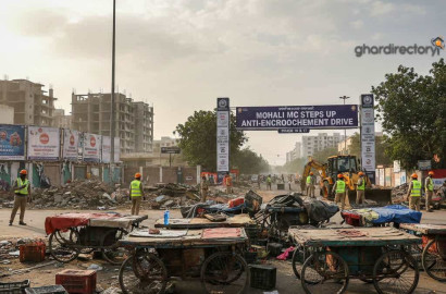 Mohali MC Steps Up Anti Encroachment Drive in Phase 10 & 11